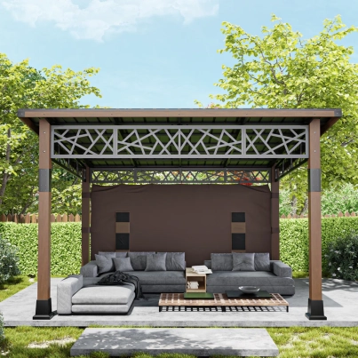 12+FT+X+14+FT+Hardtop+Patio+Gazebo+With+Slope+Roof